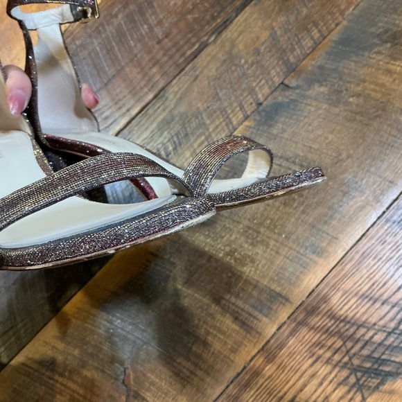 Stuart Weitzman NearlyNude Textured Sandals Pyrite Glitter  Size 8 Made in Spain - Picture 14 of 14